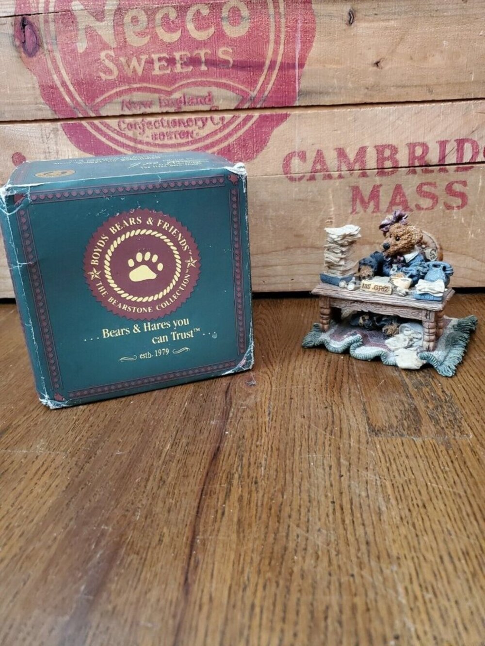 Boyds Bearstones Resin #2276 Ms. Griz Monday Morning